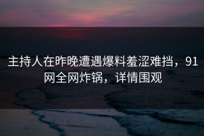 主持人在昨晚遭遇爆料羞涩难挡，91网全网炸锅，详情围观