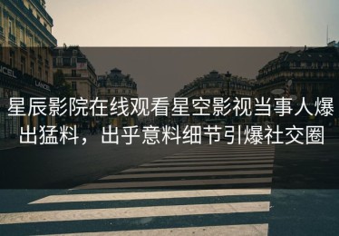 星辰影院在线观看星空影视当事人爆出猛料，出乎意料细节引爆社交圈