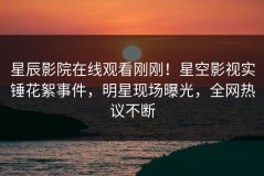星辰影院在线观看刚刚！星空影视实锤花絮事件，明星现场曝光，全网热议不断