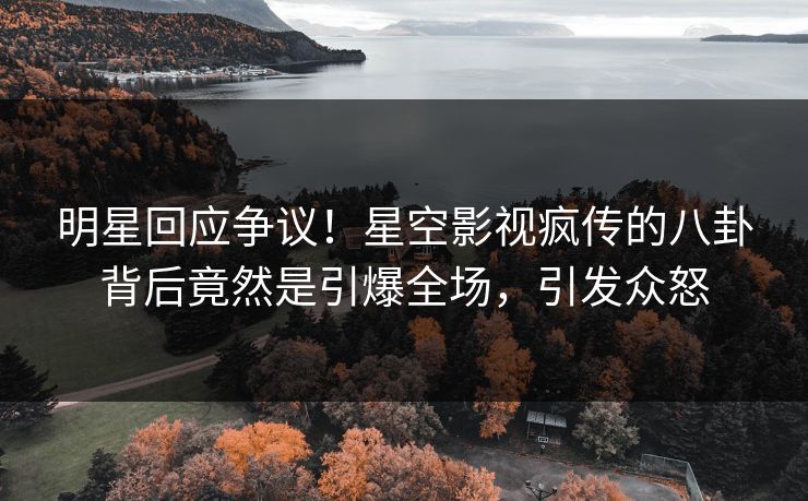 明星回应争议！星空影视疯传的八卦背后竟然是引爆全场，引发众怒