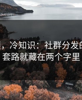 91视频，冷知识：社群分发的链路，套路就藏在两个字里
