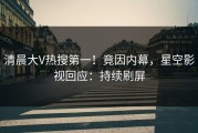 清晨大V热搜第一！竟因内幕，星空影视回应：持续刷屏
