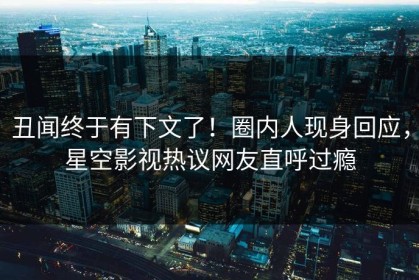 丑闻终于有下文了！圈内人现身回应，星空影视热议网友直呼过瘾