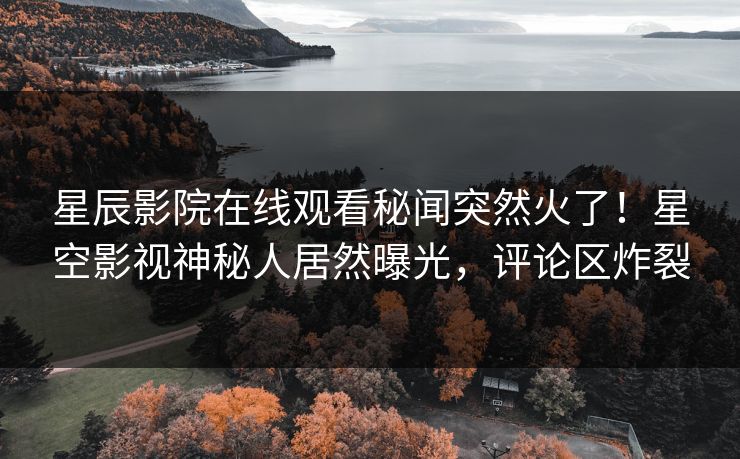 星辰影院在线观看秘闻突然火了！星空影视神秘人居然曝光，评论区炸裂