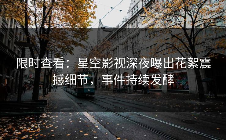 限时查看：星空影视深夜曝出花絮震撼细节，事件持续发酵